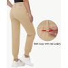 imageWomens Stretch Golf Joggers Pants  Tapered Athletic Casual Work Dress Travel Sweatpants with Zipper Pockets UP5002khaki
