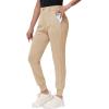 imageWomens Stretch Golf Joggers Pants  Tapered Athletic Casual Work Dress Travel Sweatpants with Zipper Pockets UP5002khaki