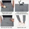 imageWomens Stretch Golf Joggers Pants  Tapered Athletic Casual Work Dress Travel Sweatpants with Zipper Pockets UP5003gray