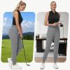 imageWomens Stretch Golf Joggers Pants  Tapered Athletic Casual Work Dress Travel Sweatpants with Zipper Pockets UP5003gray