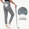 imageWomens Stretch Golf Joggers Pants  Tapered Athletic Casual Work Dress Travel Sweatpants with Zipper Pockets UP5003gray