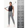 imageWomens Stretch Golf Joggers Pants  Tapered Athletic Casual Work Dress Travel Sweatpants with Zipper Pockets UP5003gray