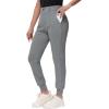 imageWomens Stretch Golf Joggers Pants  Tapered Athletic Casual Work Dress Travel Sweatpants with Zipper Pockets UP5003gray
