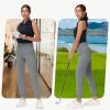 imageWomens Stretch Golf Joggers Pants  Tapered Athletic Casual Work Dress Travel Sweatpants with Zipper Pockets UP5003gray