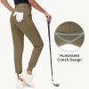 imageWomens Stretch Golf Joggers Pants  Tapered Athletic Casual Work Dress Travel Sweatpants with Zipper Pockets UP5005dark Brown