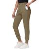 imageWomens Stretch Golf Joggers Pants  Tapered Athletic Casual Work Dress Travel Sweatpants with Zipper Pockets UP5005dark Brown