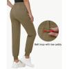 imageWomens Stretch Golf Joggers Pants  Tapered Athletic Casual Work Dress Travel Sweatpants with Zipper Pockets UP5005dark Brown