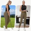 imageWomens Stretch Golf Joggers Pants  Tapered Athletic Casual Work Dress Travel Sweatpants with Zipper Pockets UP5005dark Brown