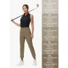 imageWomens Stretch Golf Joggers Pants  Tapered Athletic Casual Work Dress Travel Sweatpants with Zipper Pockets UP5005dark Brown