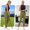 imageWomens Stretch Golf Joggers Pants  Tapered Athletic Casual Work Dress Travel Sweatpants with Zipper Pockets UP5006army Green