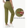 imageWomens Stretch Golf Joggers Pants  Tapered Athletic Casual Work Dress Travel Sweatpants with Zipper Pockets UP5006army Green