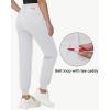 imageWomens Stretch Golf Joggers Pants  Tapered Athletic Casual Work Dress Travel Sweatpants with Zipper Pockets UP5007white