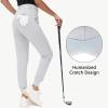 imageWomens Stretch Golf Joggers Pants  Tapered Athletic Casual Work Dress Travel Sweatpants with Zipper Pockets UP5007white