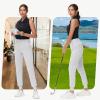 imageWomens Stretch Golf Joggers Pants  Tapered Athletic Casual Work Dress Travel Sweatpants with Zipper Pockets UP5007white
