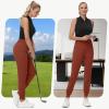 imageWomens Stretch Golf Joggers Pants  Tapered Athletic Casual Work Dress Travel Sweatpants with Zipper Pockets UP5008dark Red