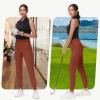 imageWomens Stretch Golf Joggers Pants  Tapered Athletic Casual Work Dress Travel Sweatpants with Zipper Pockets UP5008dark Red