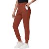 imageWomens Stretch Golf Joggers Pants  Tapered Athletic Casual Work Dress Travel Sweatpants with Zipper Pockets UP5008dark Red