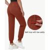 imageWomens Stretch Golf Joggers Pants  Tapered Athletic Casual Work Dress Travel Sweatpants with Zipper Pockets UP5008dark Red