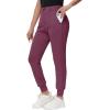 imageWomens Stretch Golf Joggers Pants  Tapered Athletic Casual Work Dress Travel Sweatpants with Zipper Pockets UP5009purple