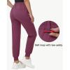imageWomens Stretch Golf Joggers Pants  Tapered Athletic Casual Work Dress Travel Sweatpants with Zipper Pockets UP5009purple