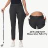 imageWomens Stretch Golf Pant  78 Ankle Work Travel Teacher Casual Business Sweatpants with Belt Loops Zip Pockets UPF5001black