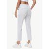 imageWomens Stretch Golf Pant  78 Ankle Work Travel Teacher Casual Business Sweatpants with Belt Loops Zip Pockets UPF5006white