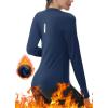 imageThermal Shirts for Women Winter Running  Fleece Lined Long Sleeve Warm Tops Cold Weather Gear Thumbholes Zipper PocketNavy