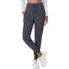 imageWomens Fleece Lined Joggers Hiking WaterResistant Sweatpants with Zip Pockets Winter Thermal Running Ski Golf PantsGray