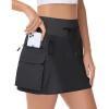 imageWomens Hiking Cargo Skorts Skirts Golf High Waisted Dressy Casual with Zipper Pockets Active Quick Dry Athletic SkortBlack