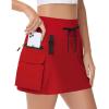 imageWomens Hiking Cargo Skorts Skirts Golf High Waisted Dressy Casual with Zipper Pockets Active Quick Dry Athletic SkortRed