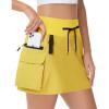 imageWomens Hiking Cargo Skorts Skirts Golf High Waisted Dressy Casual with Zipper Pockets Active Quick Dry Athletic SkortYellow