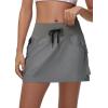 imageWomens Mini Hiking Cargo Skorts  High Waisted Dressy Casual Golf Workout Sport Skirts with Pockets Quick Dry UPF50Dark Gray