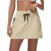 imageWomens Mini Hiking Cargo Skorts  High Waisted Dressy Casual Golf Workout Sport Skirts with Pockets Quick Dry UPF50Khaki