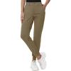 imageWomens Stretch Golf Joggers Pants  Tapered Athletic Casual Work Dress Travel Sweatpants with Zipper Pockets UP5005dark Brown