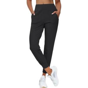 image25quot27quot PetiteRegular Womens Athletic Joggers Pants with 3 Pocket High Waisted Lightweight Tummy Control Running YogaBlack