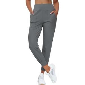 image25quot27quot PetiteRegular Womens Athletic Joggers Pants with 3 Pocket High Waisted Lightweight Tummy Control Running YogaDark Grey