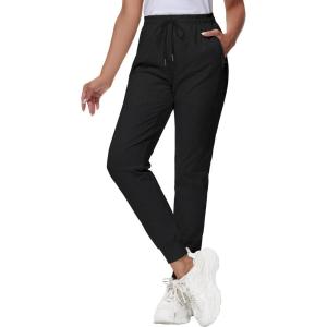 image29quot32quot34quot Inseam Womens Tall Sweatpants Cotton Joggers with Zipper Pockets Lounge Sweat Running Yoga Gym PantsBlack