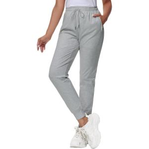 image29quot32quot34quot Inseam Womens Tall Sweatpants Cotton Joggers with Zipper Pockets Lounge Sweat Running Yoga Gym PantsGrey