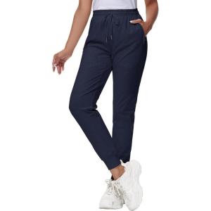 image29quot32quot34quot Inseam Womens Tall Sweatpants Cotton Joggers with Zipper Pockets Lounge Sweat Running Yoga Gym PantsNavy
