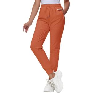 image29quot32quot34quot Inseam Womens Tall Sweatpants Cotton Joggers with Zipper Pockets Lounge Sweat Running Yoga Gym PantsOrange