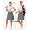 image20quot Womens Hiking Cargo Skorts Skirts with Zipper Pockets Knee Length Golf Tummy Control Quick Dry Long SkortDark Gray