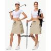 image20quot Womens Hiking Cargo Skorts Skirts with Zipper Pockets Knee Length Golf Tummy Control Quick Dry Long SkortKhaki