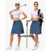 image20quot Womens Hiking Cargo Skorts Skirts with Zipper Pockets Knee Length Golf Tummy Control Quick Dry Long SkortNavy Blue