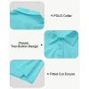 imageBoys Performance Polo Shirt  Golf Grid Short Sleeve Collar Shirts Youth Stretch Quick Dry Lightweight Athletic UPF50Aqua Blue