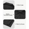 imageBoys Performance Polo Shirt  Golf Grid Short Sleeve Collar Shirts Youth Stretch Quick Dry Lightweight Athletic UPF50Black