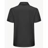 imageBoys Performance Polo Shirt  Golf Grid Short Sleeve Collar Shirts Youth Stretch Quick Dry Lightweight Athletic UPF50Black