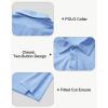imageBoys Performance Polo Shirt  Golf Grid Short Sleeve Collar Shirts Youth Stretch Quick Dry Lightweight Athletic UPF50Light Blue