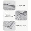 imageBoys Performance Polo Shirt  Golf Grid Short Sleeve Collar Shirts Youth Stretch Quick Dry Lightweight Athletic UPF50Light Grey