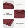 imageBoys Performance Polo Shirt  Golf Grid Short Sleeve Collar Shirts Youth Stretch Quick Dry Lightweight Athletic UPF50Maroon