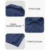 imageBoys Performance Polo Shirt  Golf Grid Short Sleeve Collar Shirts Youth Stretch Quick Dry Lightweight Athletic UPF50Navy